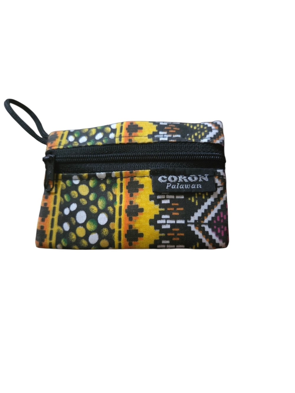 Coron Palawan Patterned Wristlet Pouch - Yellow & Black